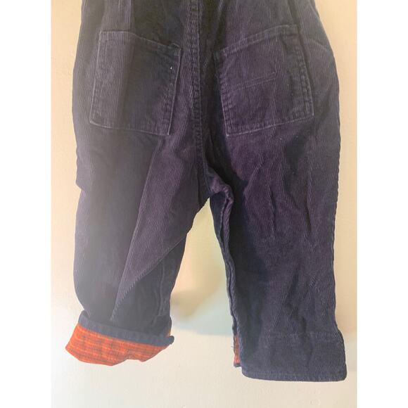 OSHKOSH B’GOSH Boy’s Navy Corduroy Flannel Lined Bib Overalls / Size: 18 Months - Picture 9 of 9